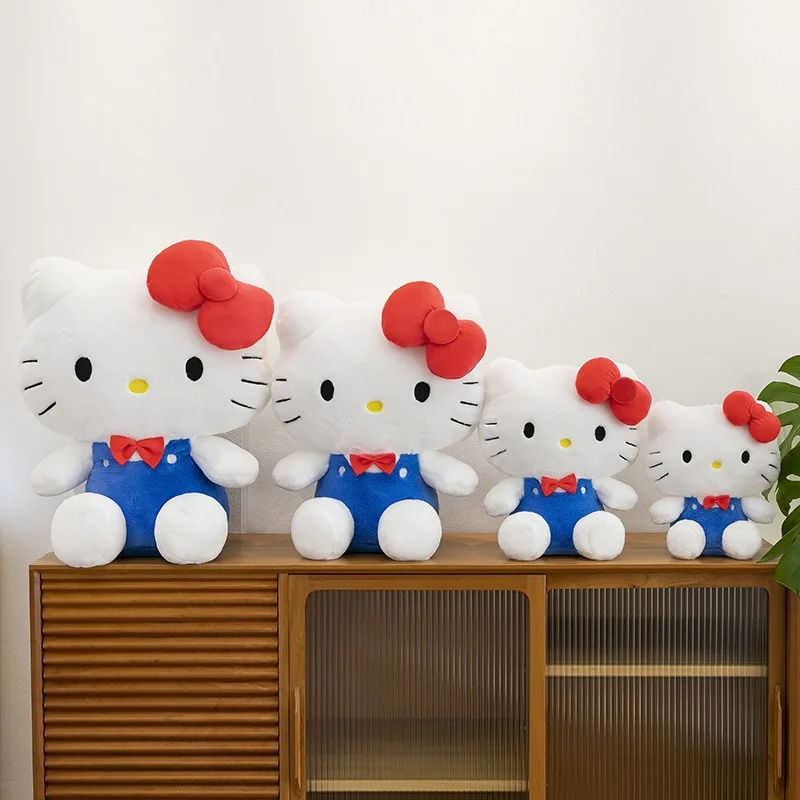 귀여운 헬로키티 봉제 인형 산리오 귀여운 헬로키티 인형 어린이 생일 선물 발렌타인 선물 소녀용 부드러운 인형