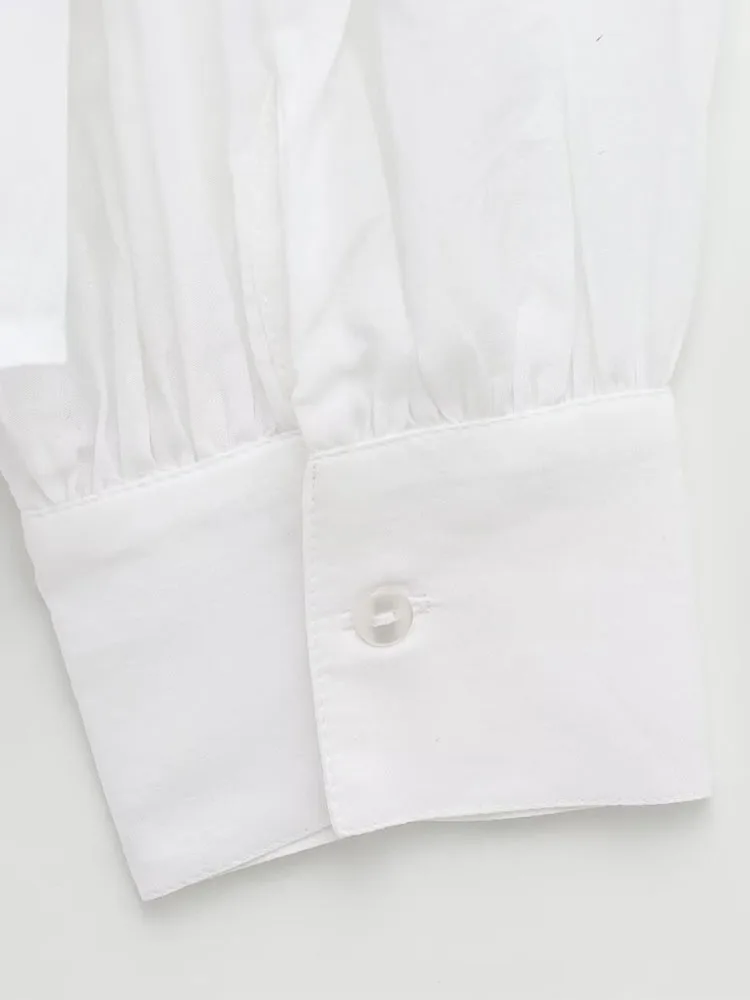 قمصان نسائية صيفية من الدانتيل بلوزات علوية موضة 2025 ذات ثنيات متينة ورقبة دائرية مطرزة ملابس نسائية أنيقة للشارع #6