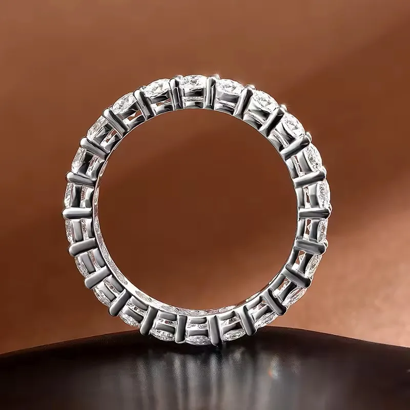 Damen-Moissanit-Ringe mit GRA-Zertifikat S925 Sterling Silber Luxus-Band Funkelnde Ringe Hochzeit Jubiläum Party Geschenke – Detail 7