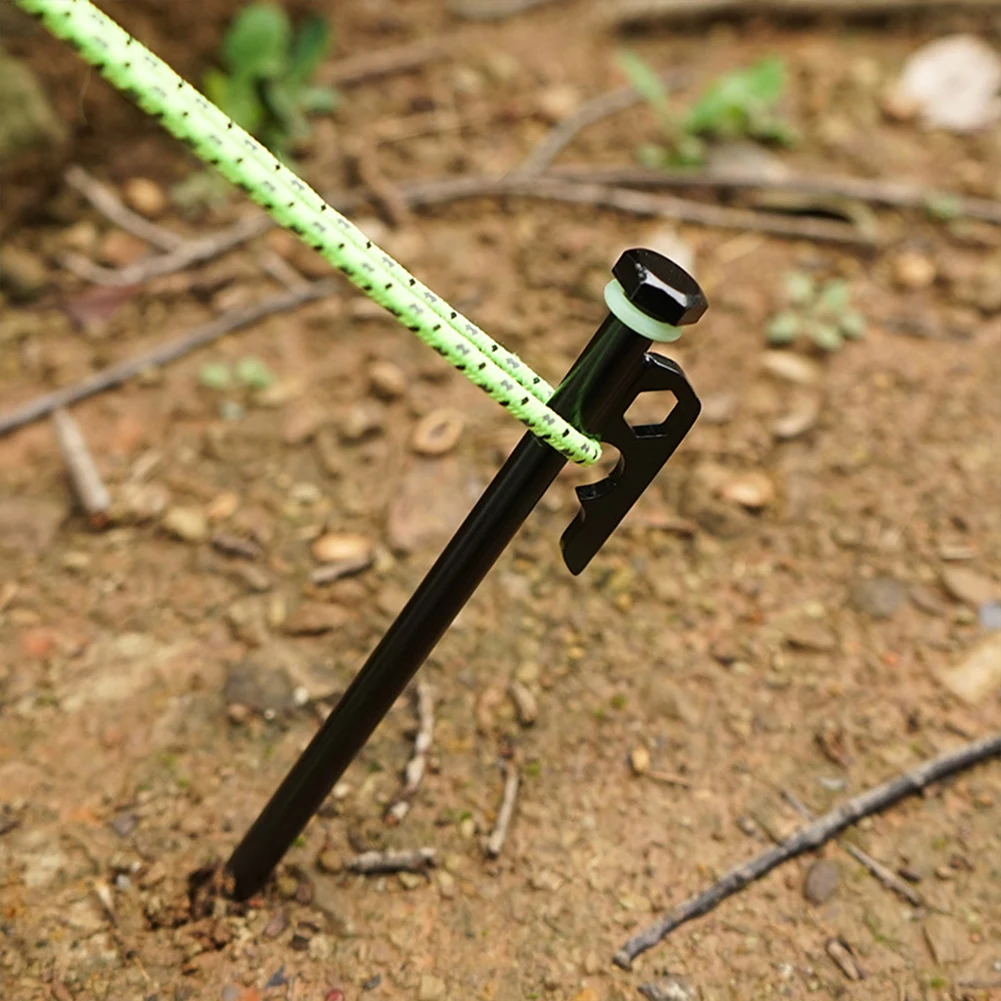 Camping Tent Legs and Hammer Sets Tent Stakes Pegging Ground Nails 30cm Length with Storage Bag Outdoor Camper Tourist Supplies view 4