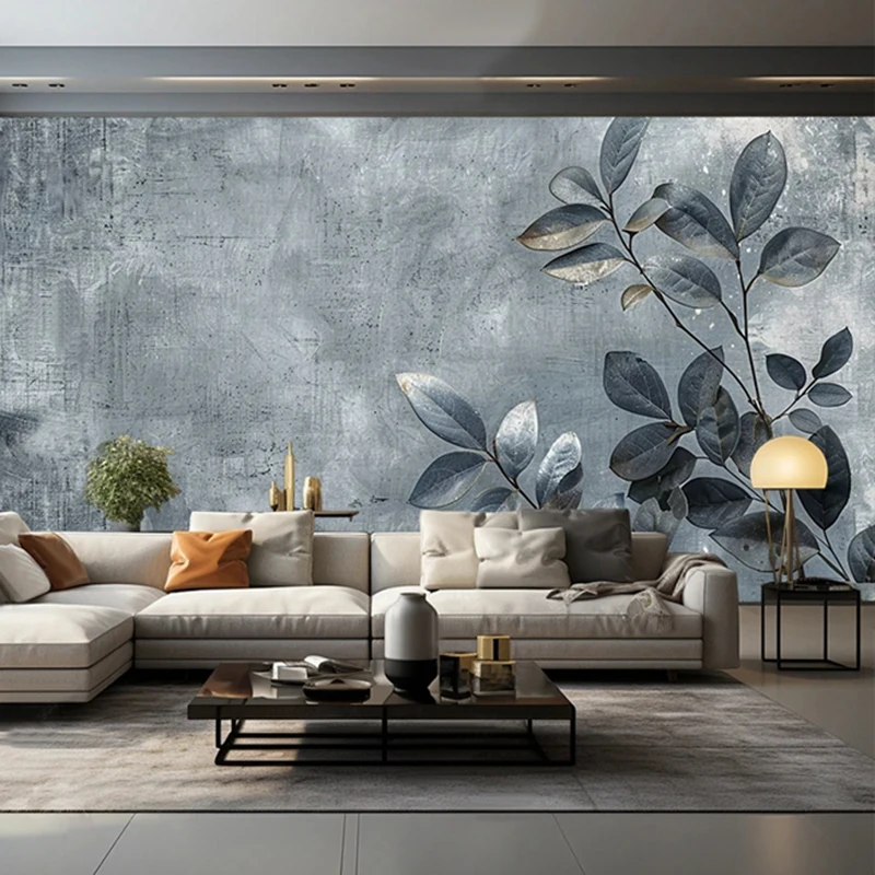 Custom Large Size Wallpaper 3D Retro European Style Plants Flowers Leaves Abstract Mural Wall Painting Living Room Background
