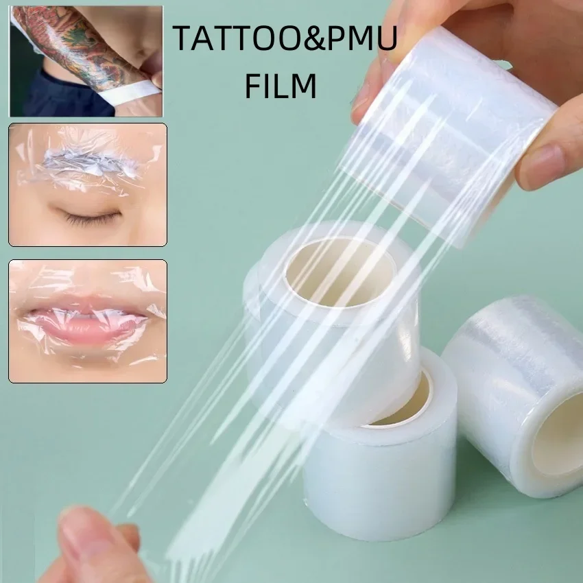 5/10pcs Tattoo Film Wrap Clear Cover Microbade Plastic Conserveermiddel 42mm * 200mm Wegwerp Wenkbrauw lippen Transparante PMU Levert