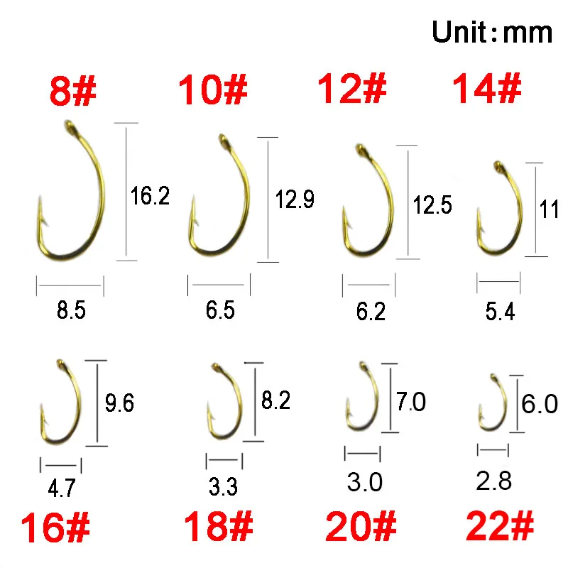 50pcs Shrimp&Caddis Pupa Bared Fly Tying Hooks Wide Gape Eye-down 8# 10# 12# 14# 16# 18# 20# 22#Scud Pupae Fly Fishing Hook
