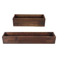 Wooden Flower Box Creative Centerpieces Novelty Unique Wood Planter Box Rectangle for Courtyard Home Garden Balcony Office