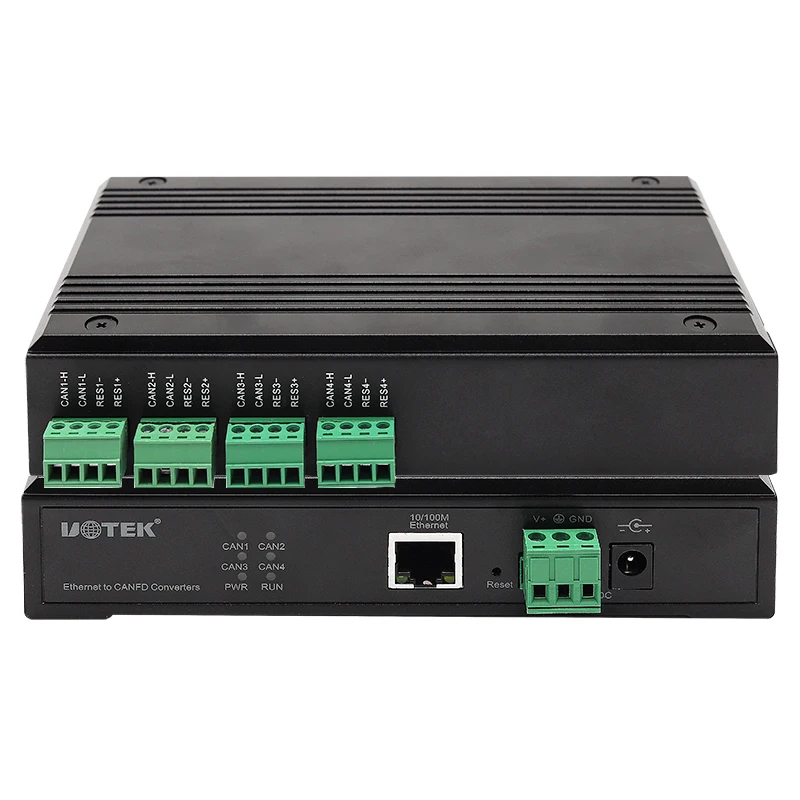 UOTEK 10M/100M Ethernet to 4 Ports CANBUS-FD Protocol Converter CAN2.0 CANFD Protocols RJ-45 Adapter UT-6504-FD