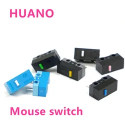 New Authentic HUANO mouse micro switch button white yellow blue pink green dot blue shell white dot General 3-pin switch