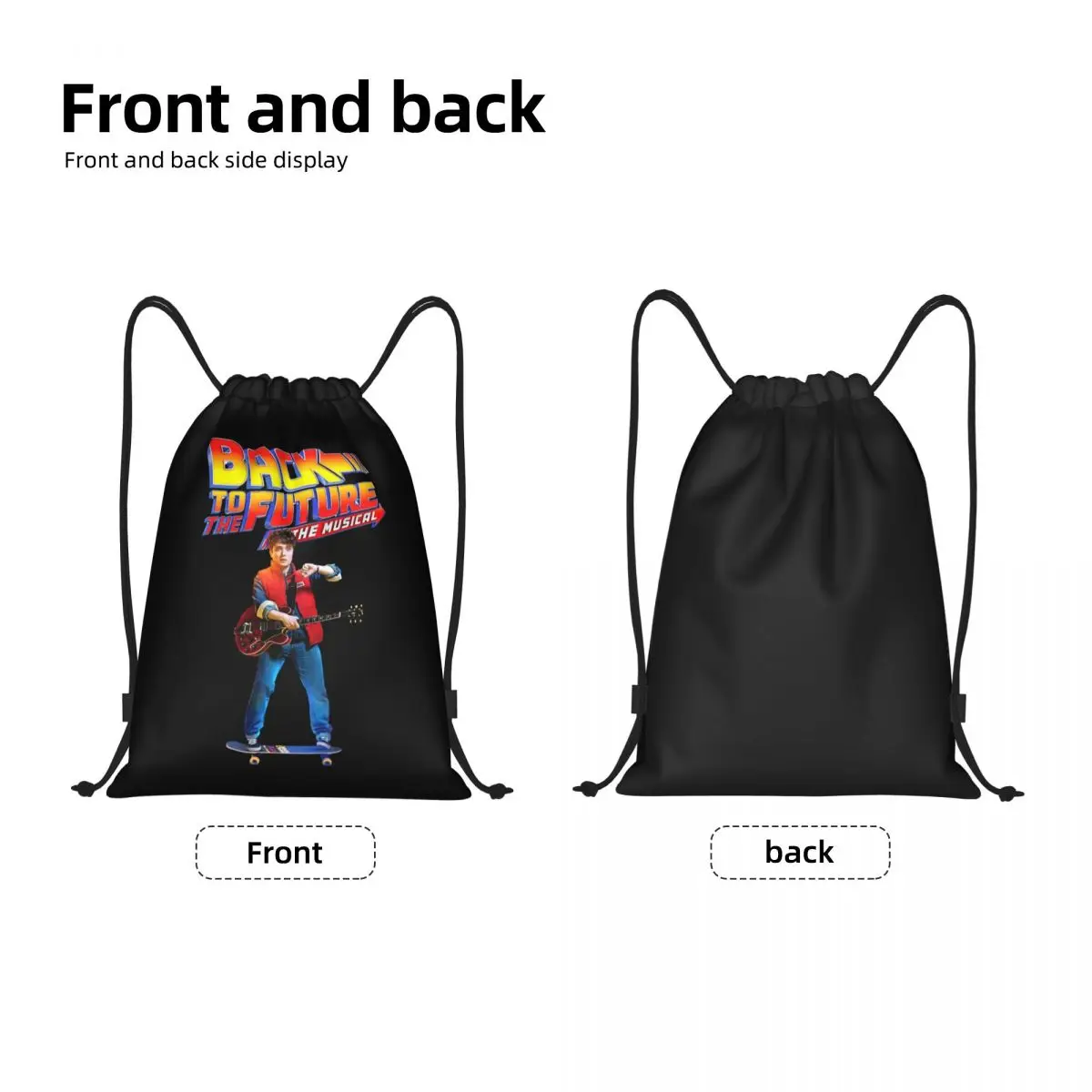Custom Back To The Future Drawstring Bag for Shopping Yoga Backpacks Women Men The Musical Sports Gym Sackpack