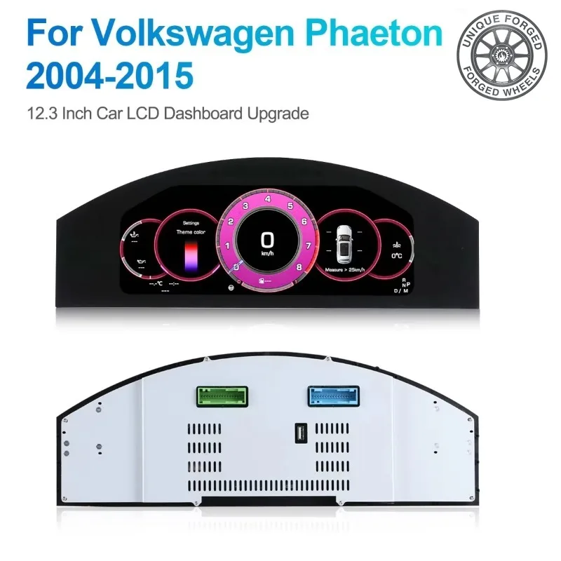 26 Style For Volkswagen Phaeton 2004-2015 Car Upgrade 12.3'' LCD Dashboard Digital Cluster Linux System Auto Speedometer Gauge