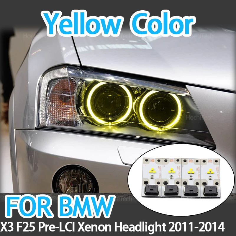 7263051 Yellow Headlamp LED Insert DRL Daytime Running Light Board Angel Eyes for BMW X3 F25 Pre-LCi Xenon Headlight 2011-2014