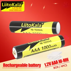 Ni-MH AAA LiitoKala Ni-10/AAA 1.2V 1000mAh Rechargeable Battery Suitable for Toys, Mice, Electronic Scales, Mouse Etc.4-24PCS