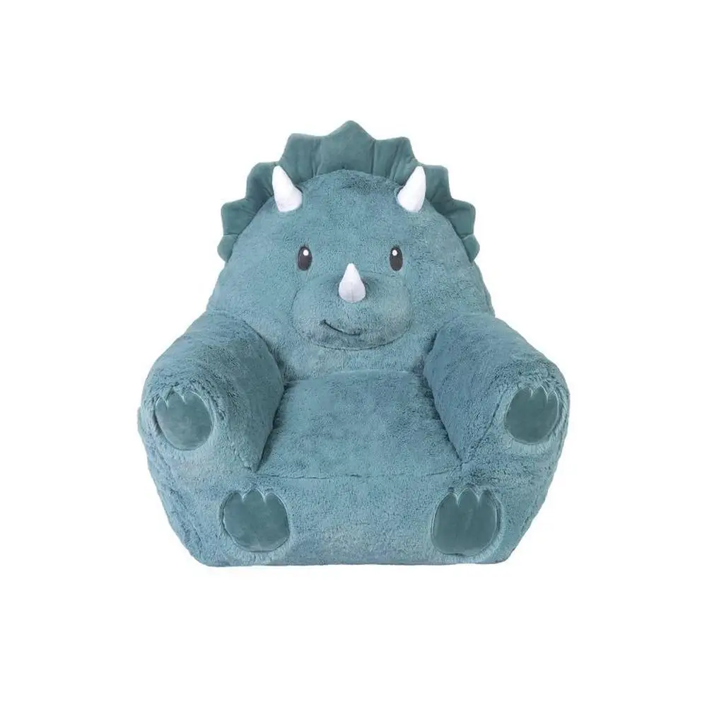 toddler-plush-dinosaur-character-chair-with-side-pockets-books-and-toys-19-h-x-16-w-x-16-d-teal-dinosaurs-1-3-years-polyester