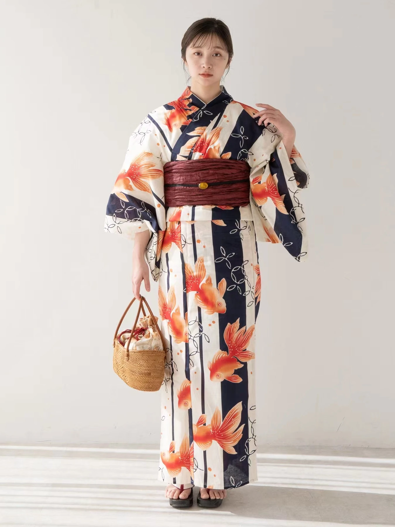 Traditional Women's Kimono Bathrobe Pure Cotton High Quality Travel Photography Yukata Female Fashion Summer 2023