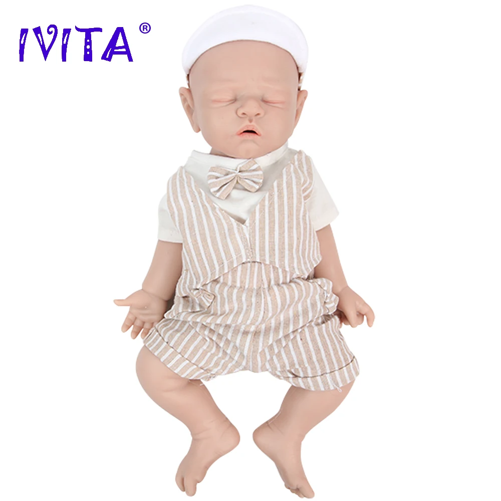 IVITA WB1528 43cm 2508g 100% Full Body Silicone Reborn Baby Doll Realistic Soft Baby Toys with Clothes for Children Dolls Gift