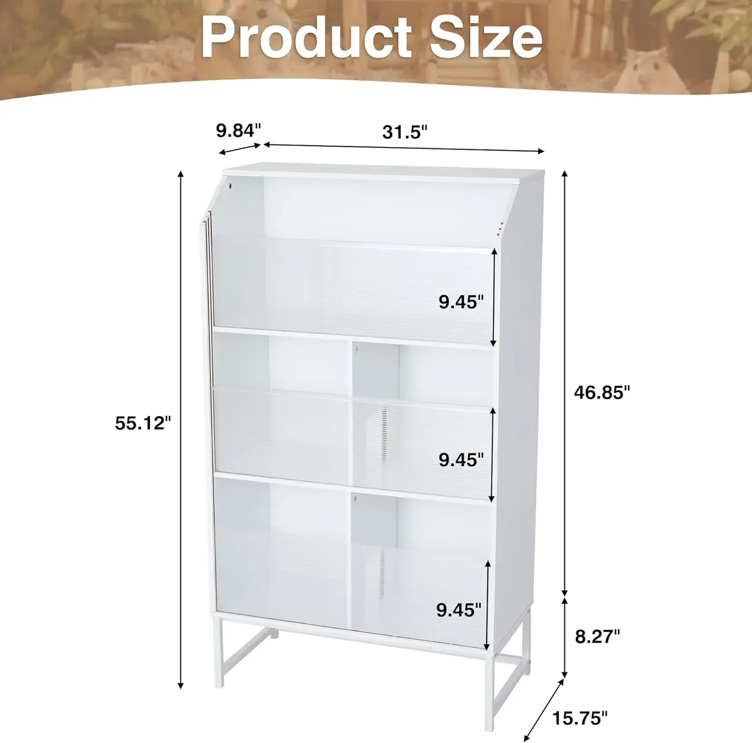 3-Tier Small Animals Cages Habitats, Animal House with Openable Top and Easy View Acrylic Panels for Rat, Guinea Pig, Hedgehog