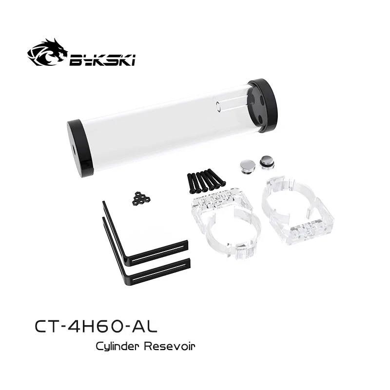 

BYKSKI 80/130/180/240mm X 60mm Diameter Cylindrical Water-cooled Tank Aluminum Alloy Coolant + Acrylic G1/4 Reservoir CT-4H60-AL