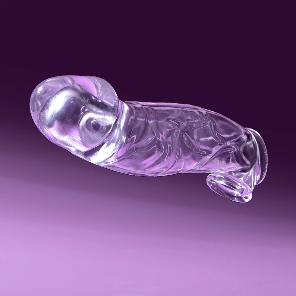 3 Sizes Reusable Condom Penis Clear Sleeve Cock Ring Penis Extender Male Penis Enlarger Durable Adult Sex Toys For Men Women
