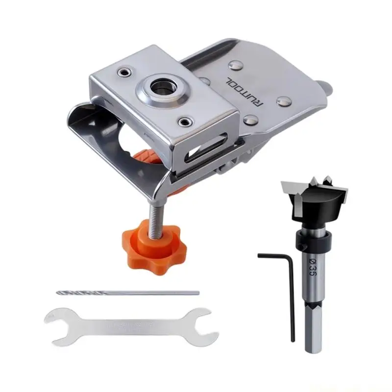 A2BE Woodworking Cup Hole Guide with Metal Body for Cabinet Panel Boring Work
