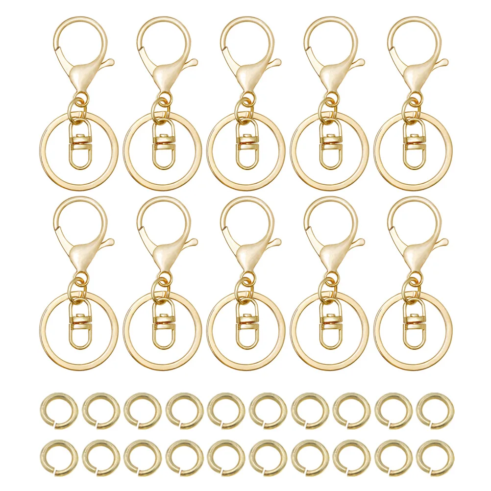 

Keychain Pendant Lobster Clasp Metal Hooks Sturdy Smooth Wear Resistant Storage Carry Keys Accessories DIY Round Rings Jewelry