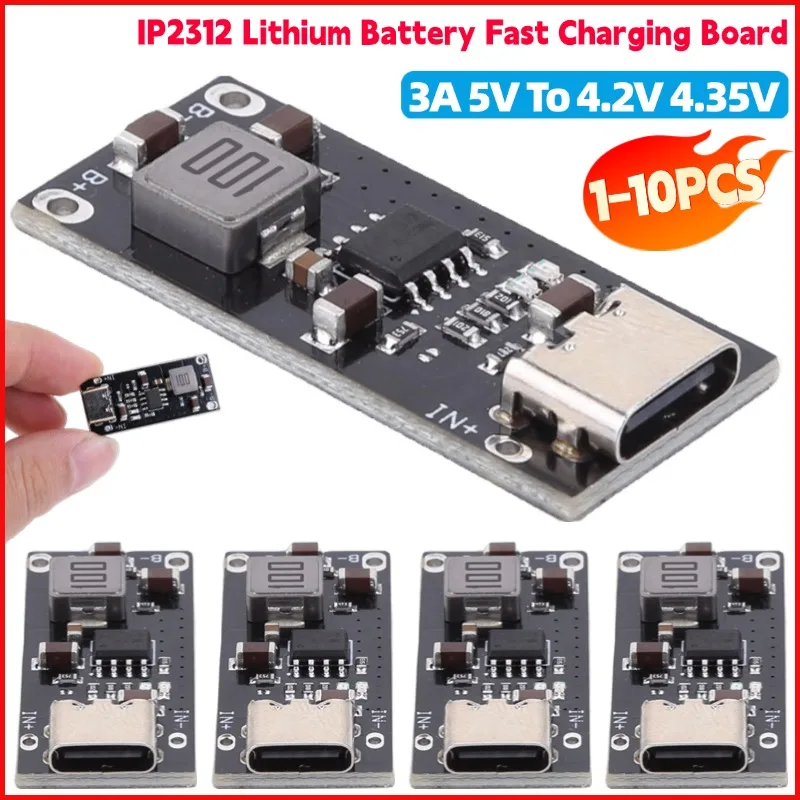 1-10PCS Mini Lithium-Batterie Lade Panel 3A 5V Zu 4,2 V 4,35 V Typ C Ternäre Lithium-Batterie Ladegerät Modul Management Board