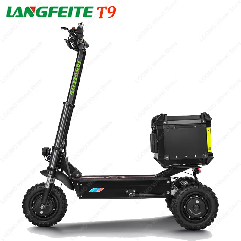 Original LANGFEITE T9 60V 31Ah 5400W Motor 3 Wheels Off Road 11inch Tire 3 Motor High Speed Hydraulic Brake Electric Scooter