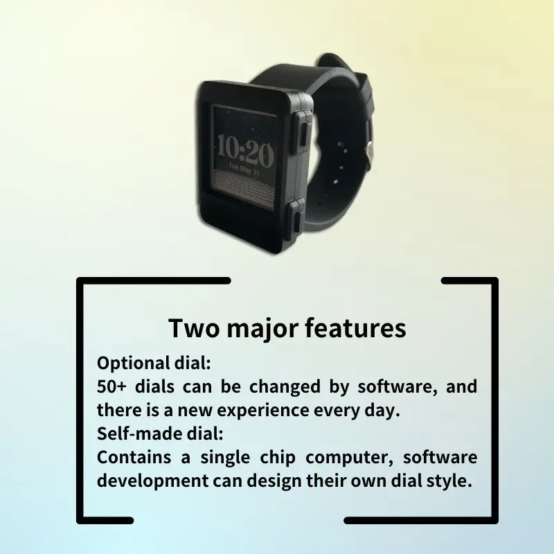 ESP32 E-ink Display Smart Watch Adjustable DIY Dial 3D Printer CNC Cases Customizable Connect With Bluetooth And Wi-fi Developer