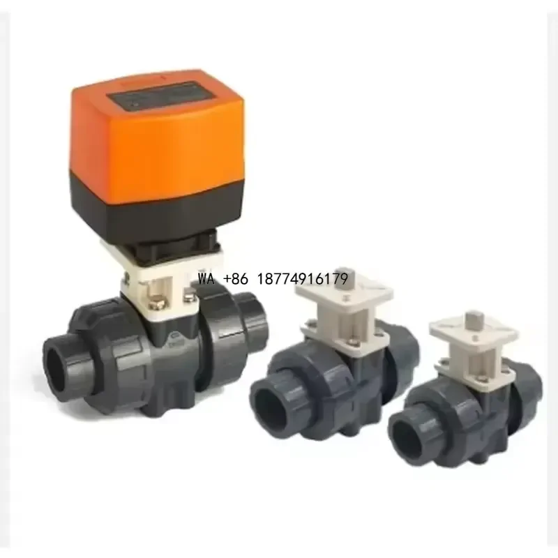 wmwmnu wmwmnu Actuator Motorized PVC 2 Way Control Ball Valve Water OEM DN25/DN20/DN15 AC220V Medium Temperature Model 020