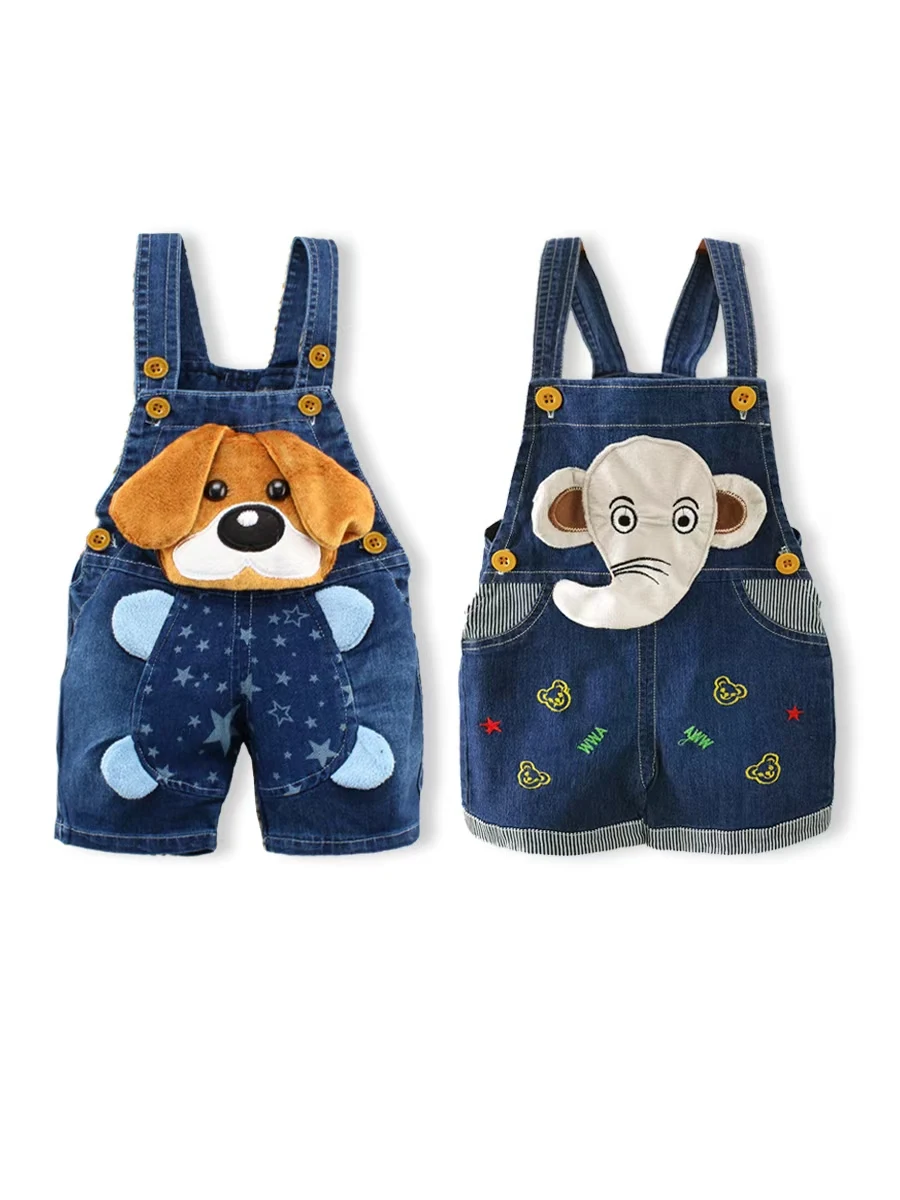 IENENS Kids Baby Boys Clothes Pants Denim Shorts Jeans 2PCS Overalls Toddler Infant Girl Jumper Playsuit Clothing Short Trousers