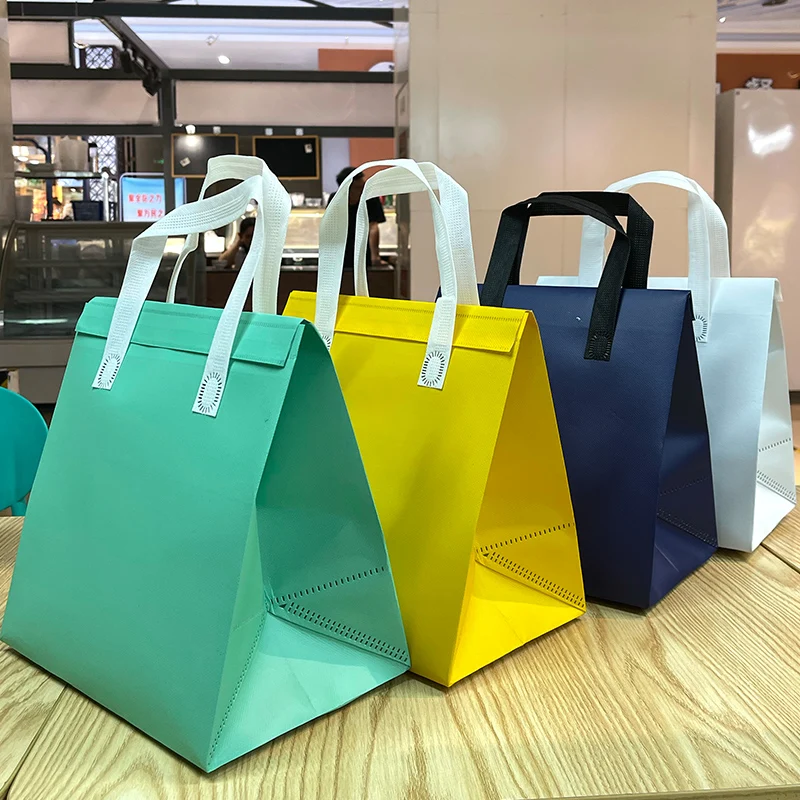 Disposable Aluminum Foil Insulated Bag Non-Woven Fabric Handheld Packaging Cold Preservation Outdoor Catering Commercial Use