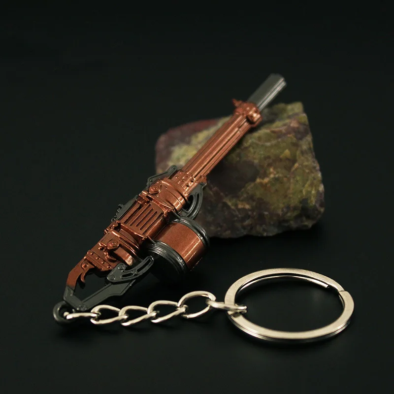 8cm Valorant Melee Reaver Weapon Model Keychain for Men Neo Frontier Odin Skin Enamel Metal Key Ring Fans Car Bag Decor Jewelry