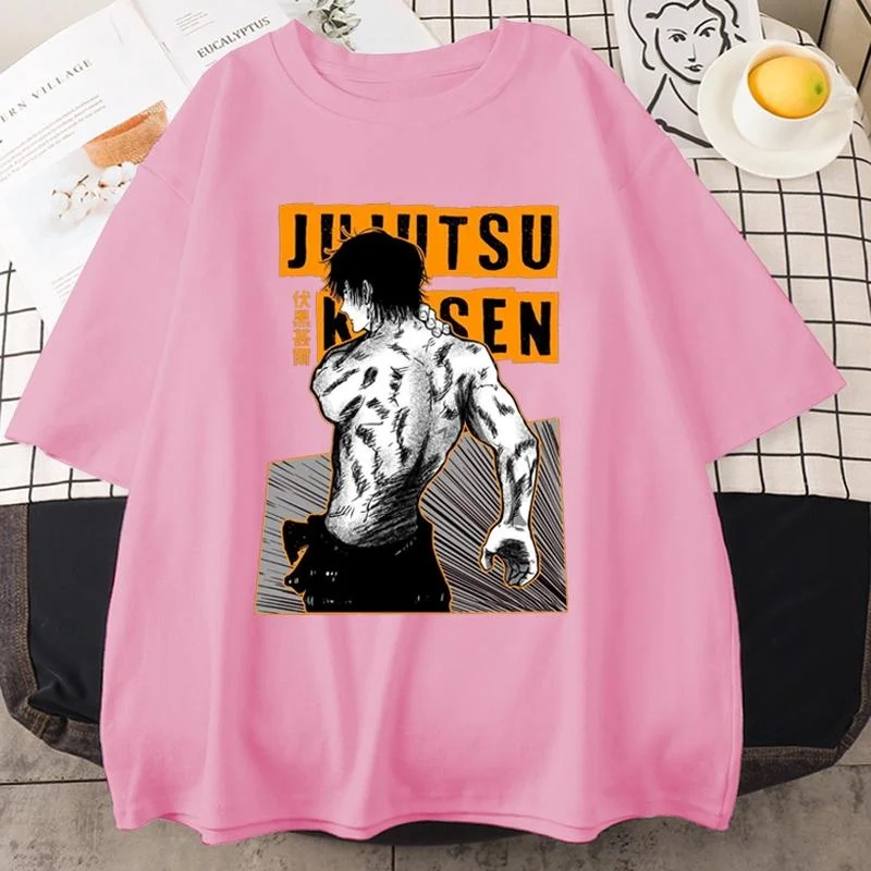 New Fushiguro Toji T Shirt Men Streetwear Fashion Anime Harajuku Tee Summer Casual Round Neck Loose Short Sleeve