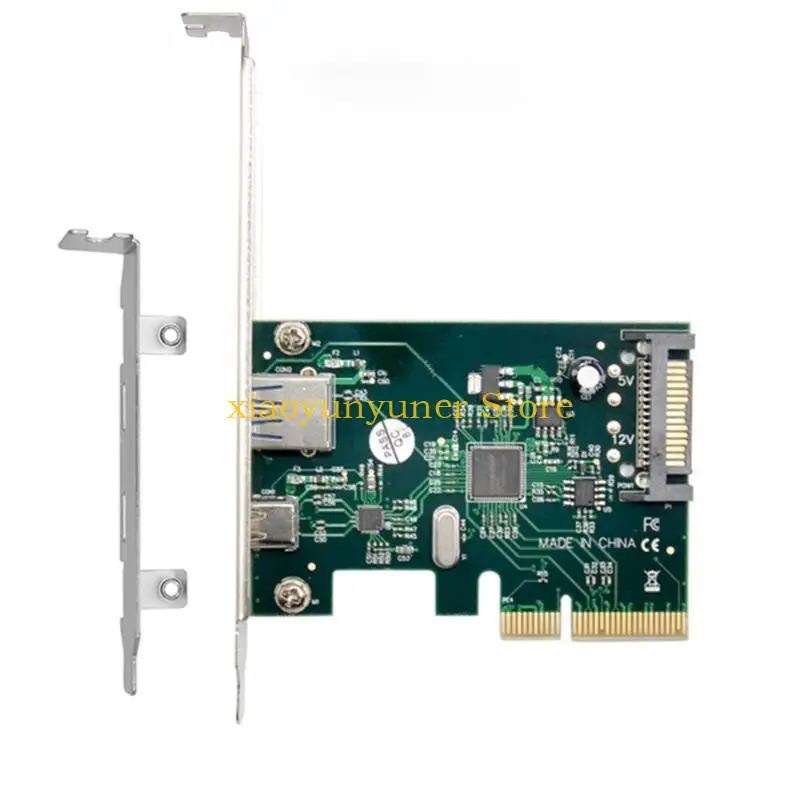P9JB PCIE Usb3.1 Card Dual Port 2xUSB Type C 10Gbps PCI-E Expansion Adapter Card ASM1142 Controller PCI-E Riser Card