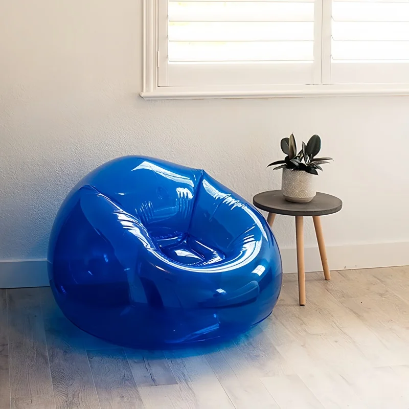 PVC Inflatable Sofa  Simple Home Lazy Inflatable Bean Bag Sofa - Portable Foldable Single Outdoor Camping Inflatable Seat 110*80 image 2