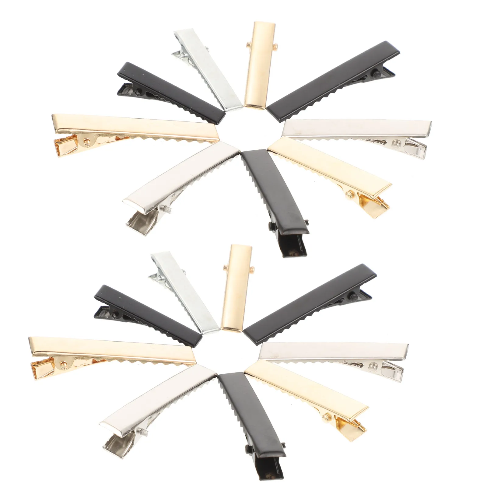 90Pcs Metal Alligator Duckbill Hair Clips Barrettes for Styling Sectioning Salon Use DIY Craft Ribbon Bow Rhinestone Decoration