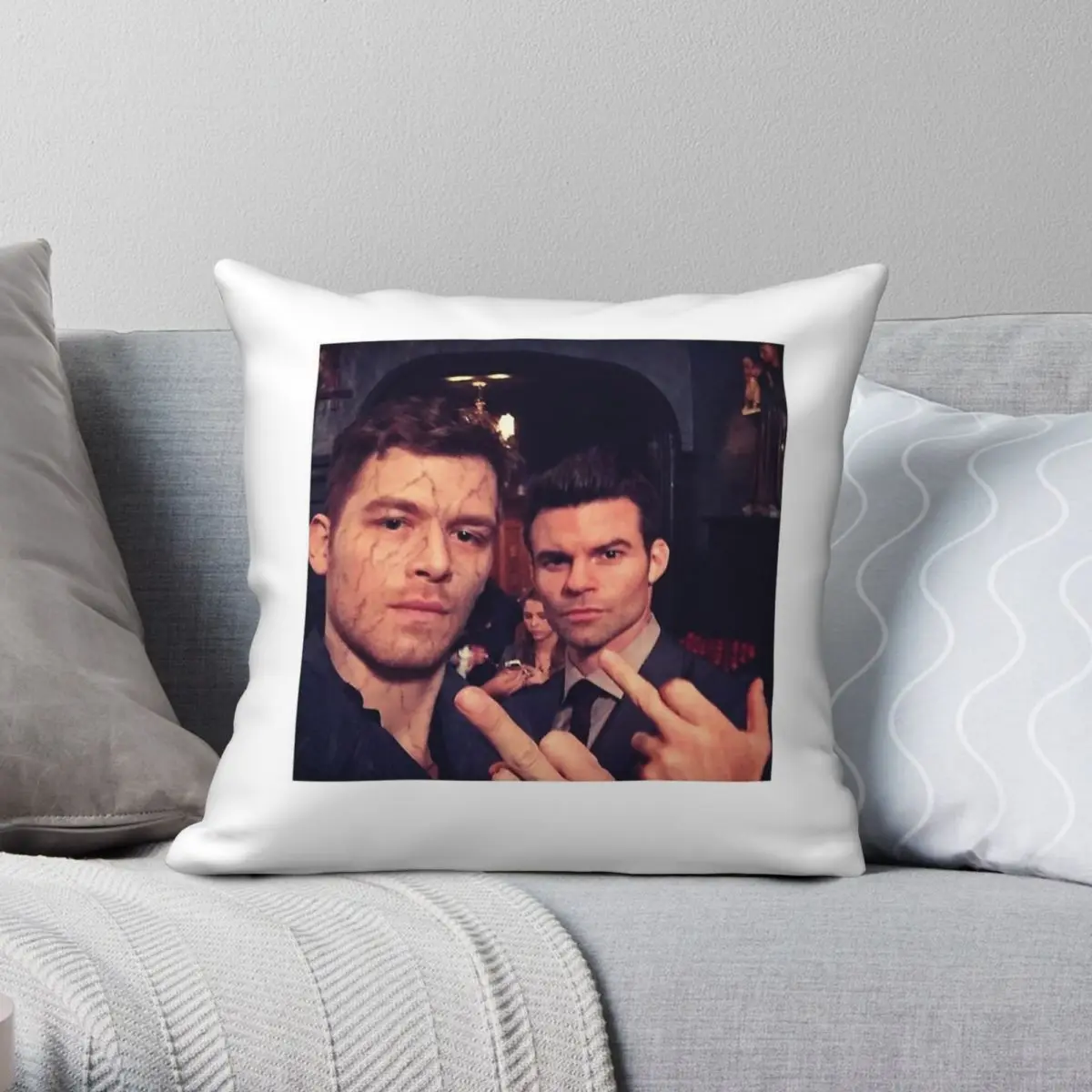 Klaus Elijah Mikaelson Vampire Diaries Pillowcase Polyester Linen Velvet Creative Decorative Pillow Case Cushion Cover 45x45