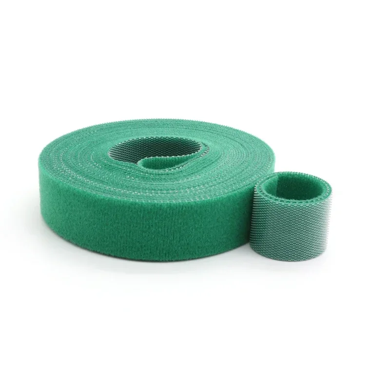 1~20R Green Cable Organizer USB Cable 10/15/20/25mm Winder Management Nylon Free Cut Ties 5M/Roll Mouse earphone Hook Loop Tape - Image 2