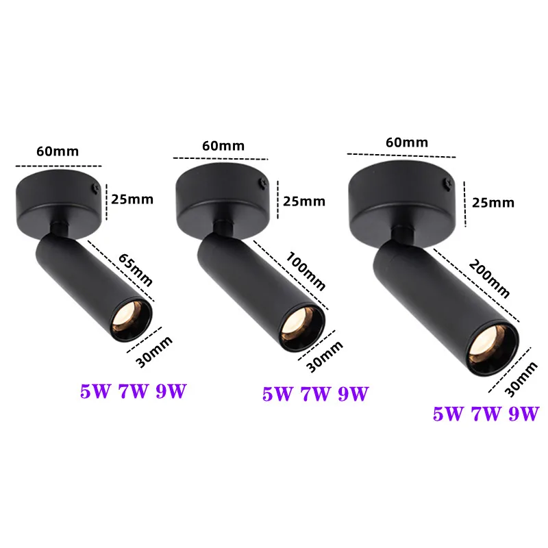 Industrial 3°/8°/15°/ Narrow Beam Ceiling Spotlights 5W-9W Surface Mount Pin Spot Light for Jewelry Museum Gallary Picture Light