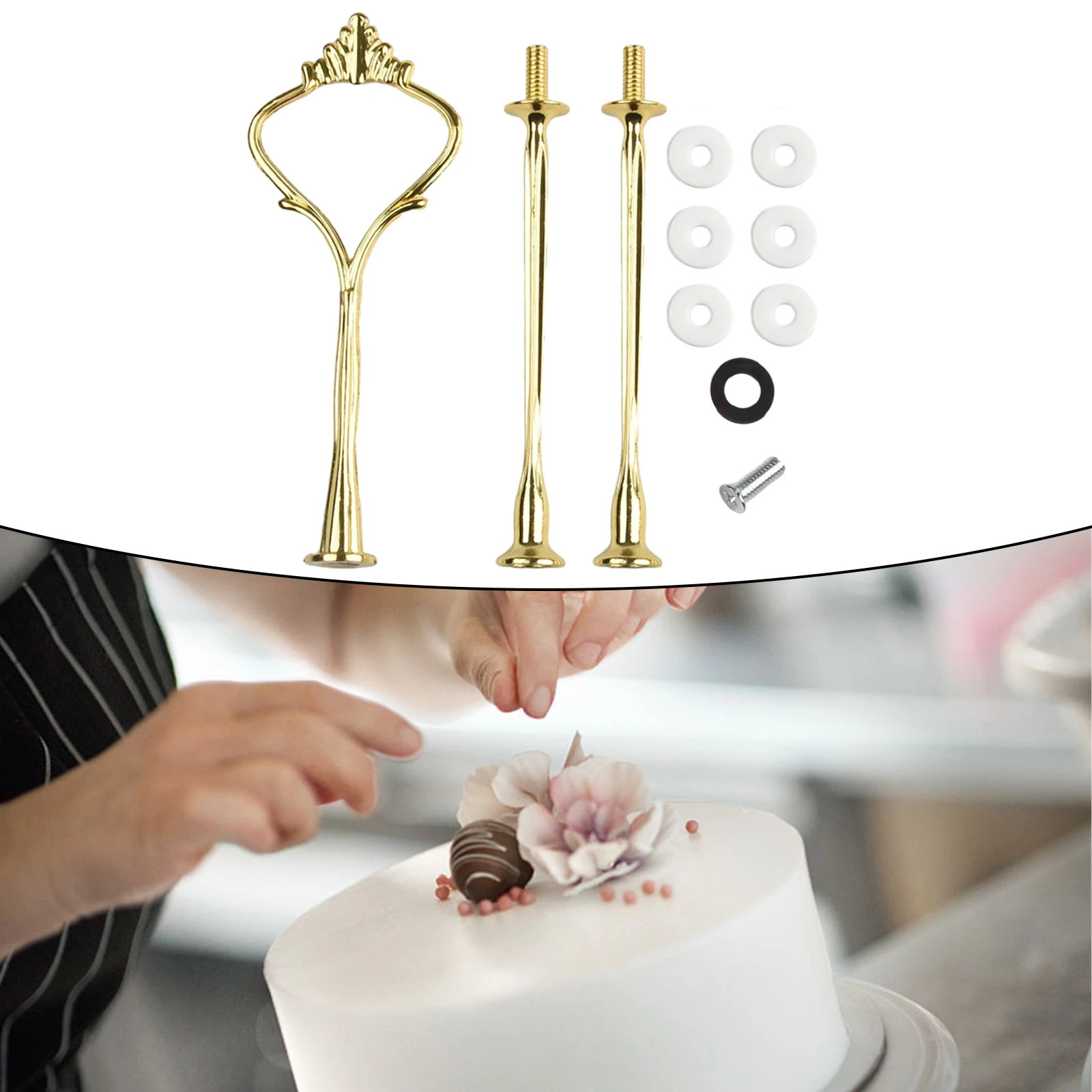 2/3 Tier Detachable Cake Stand Cake Tray Bracket Sweets Cupcake Display Tower Stand Afternoon Tea Wedding Plates Party Home Dec