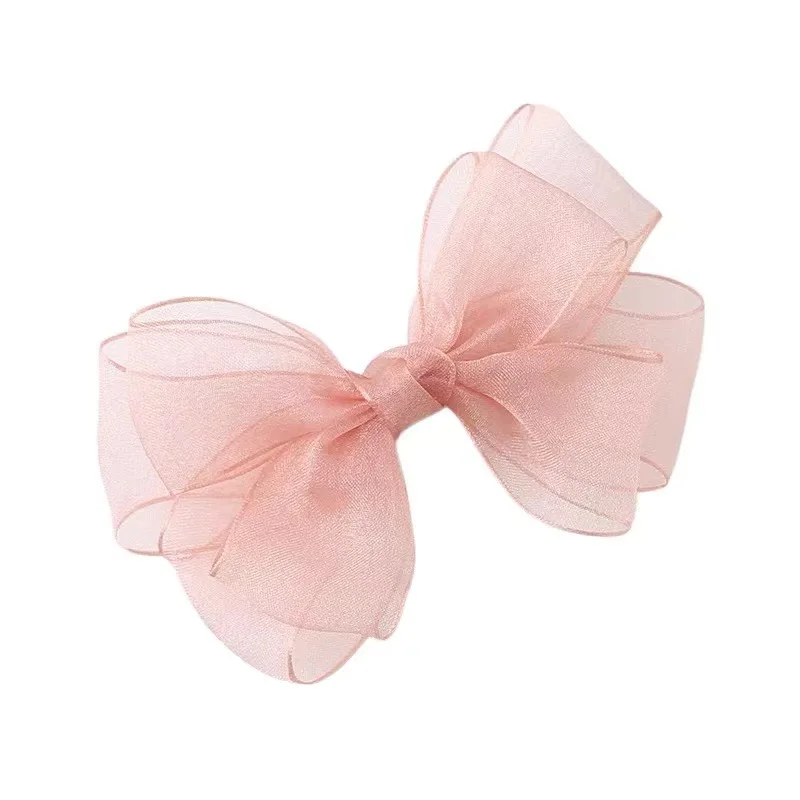 1 pièce Barrette à cheveux en maille gazeuse avec nœud, pour bébé et enfant, style princesse féerique, accessoire de coiffure pour l'arrière de la tête, barrettes douces pour enfants