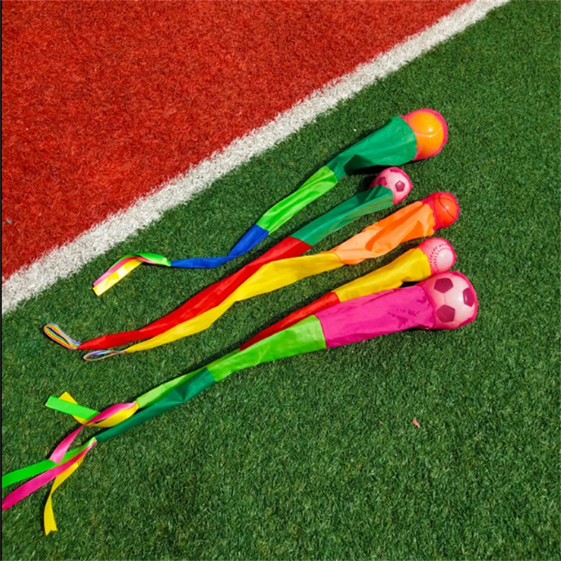 Kindergarten Hand Throwing Ball Football Rainbow Ball Fun Toy Ribbon Soft Ball Child Toy Training Physical Fitness Outdoor Props