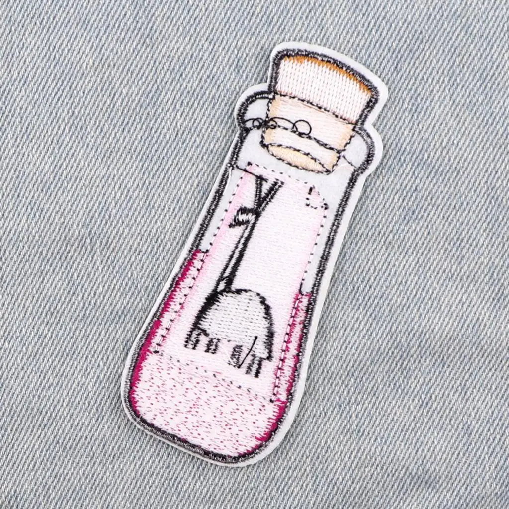 AD2824 Camel Potion Patch Cartoon Iron On Patches For Clothing Bottle Styling Embroidered Patches On Clothes Ironing Stickers