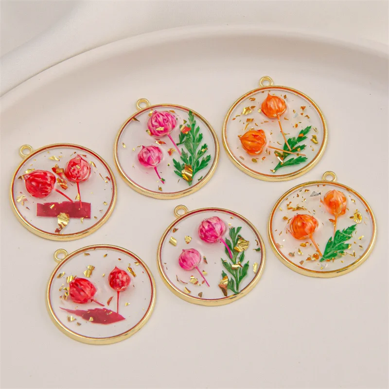 

Summer style 30pcs/lot color flowers core geometry rounds shape floating locket charms diy jewelry earring/garment accessory