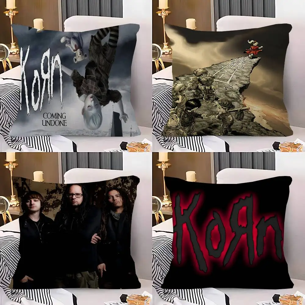 K-Korn Metal Band Pillowcase toon Gift Cushion Cover Bedroom Home Sofa Chair Seat Decor pillow case