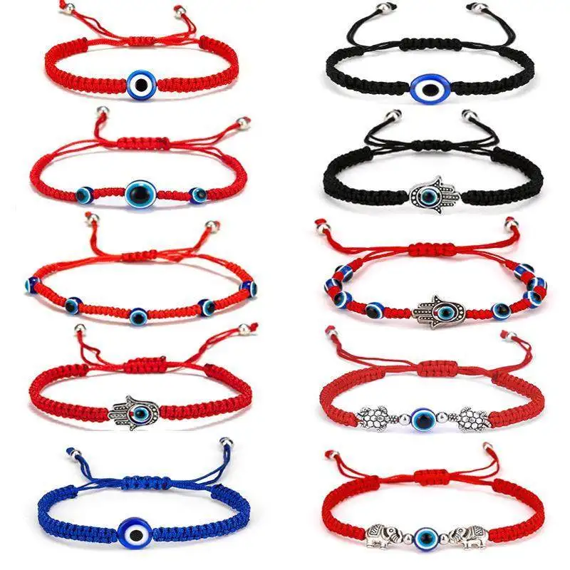 

Adjustable Handmade Devil's Eye Bracelet Blue Eye Red Rope Wrisand Faionable Men's Accory Comfortable to Wear