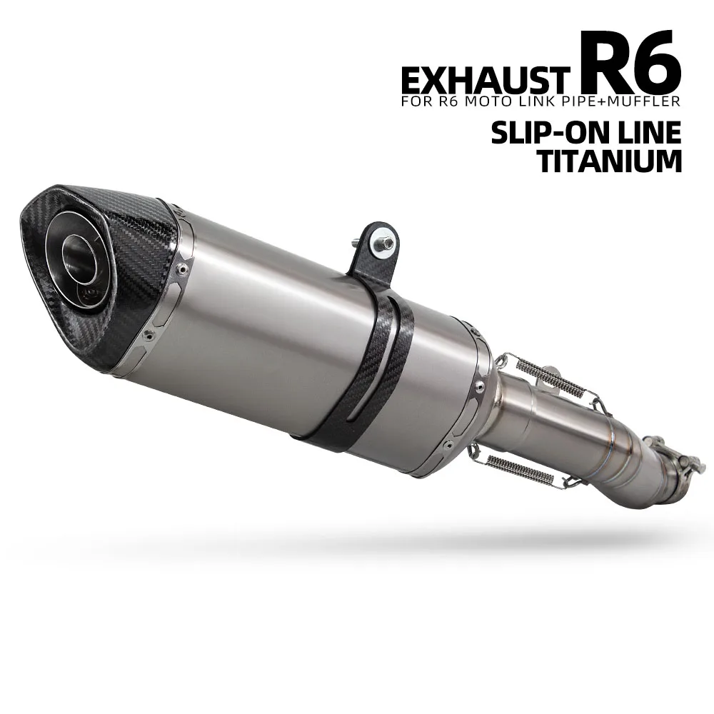 

For Yamaha R6 Motorcycle Full Exhaust System Slip On Line Link Pipe Muffler Supersport Sport Bike Street Bike