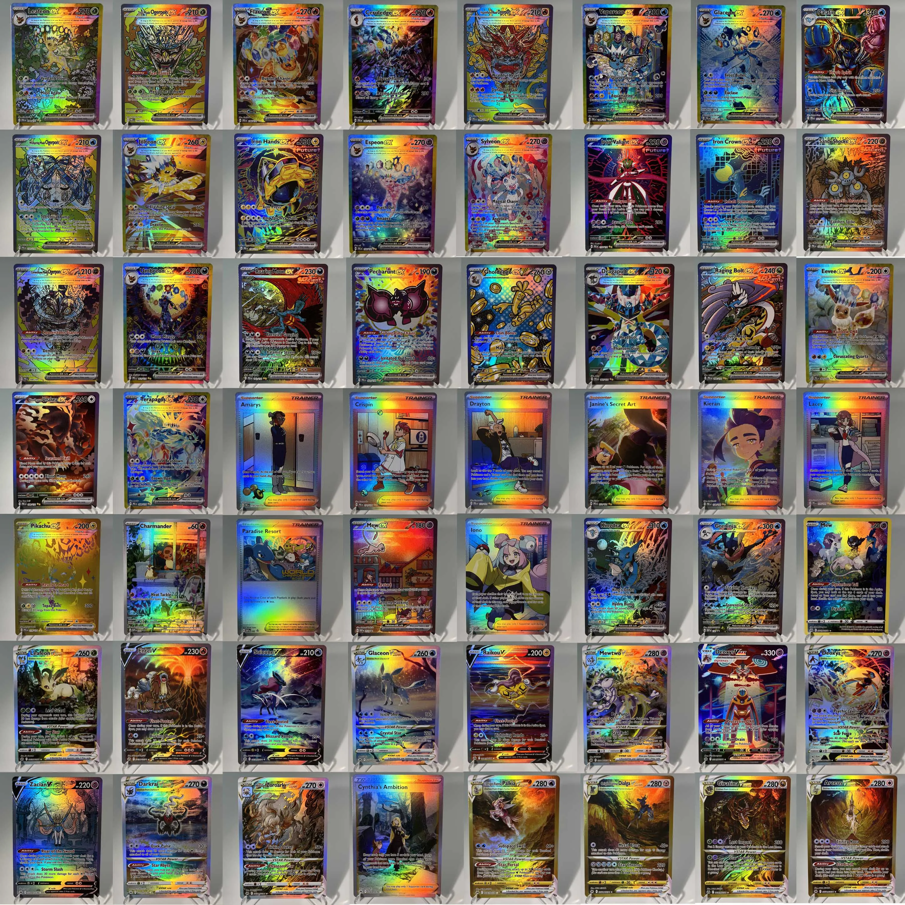 بطاقات تاج زينيث PKM PTCG5-C قوس قزح نادرة Mewtwo Giratina Arceus Leafeon VSTAR مجموعة ألعاب المعركة هدايا للهوايات