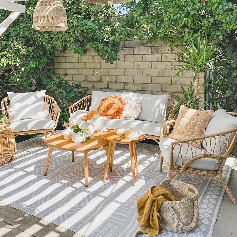 Sofa Balcony Courtyard Homestay Garden Sofa Combination Rattan Chair Leisure Terrace