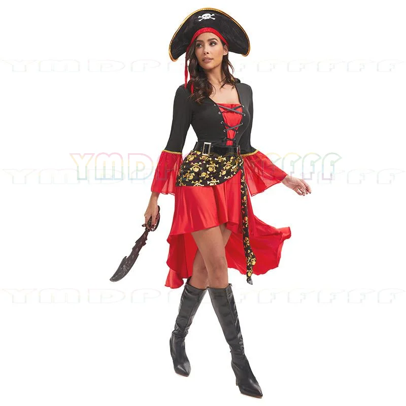 Costumes de pirates féminins pour Halloween, costumes de scène pour cosplay, maquillage de pirates des Caraïbes, costumes de bal, costumes de fantaisie pour Pâques