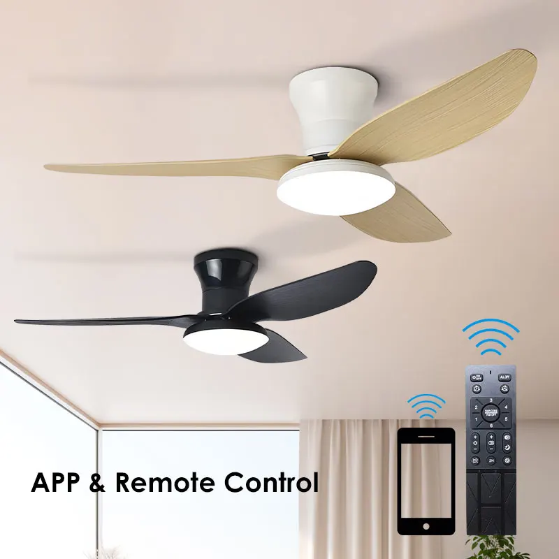 Modern 40inch 48w Dimmable LED Ceiling Fan Lights with App Control & Remote Control Fan Light For Bedroom 3 Blades 6 Speeds Wind