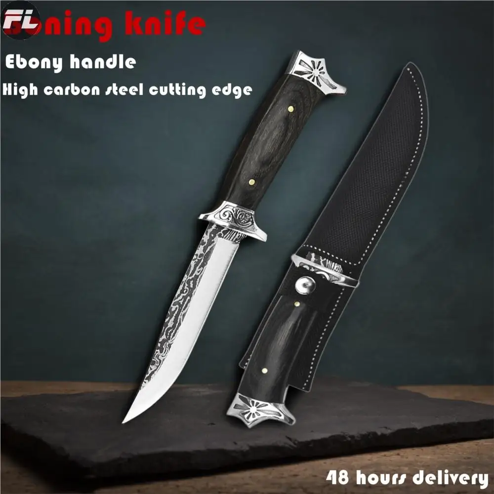 handmade forjado aco desossa faca ebony handle nepal reta faca de sobrevivencia sharp carry on faca alta dureza facas de frutas 5 01