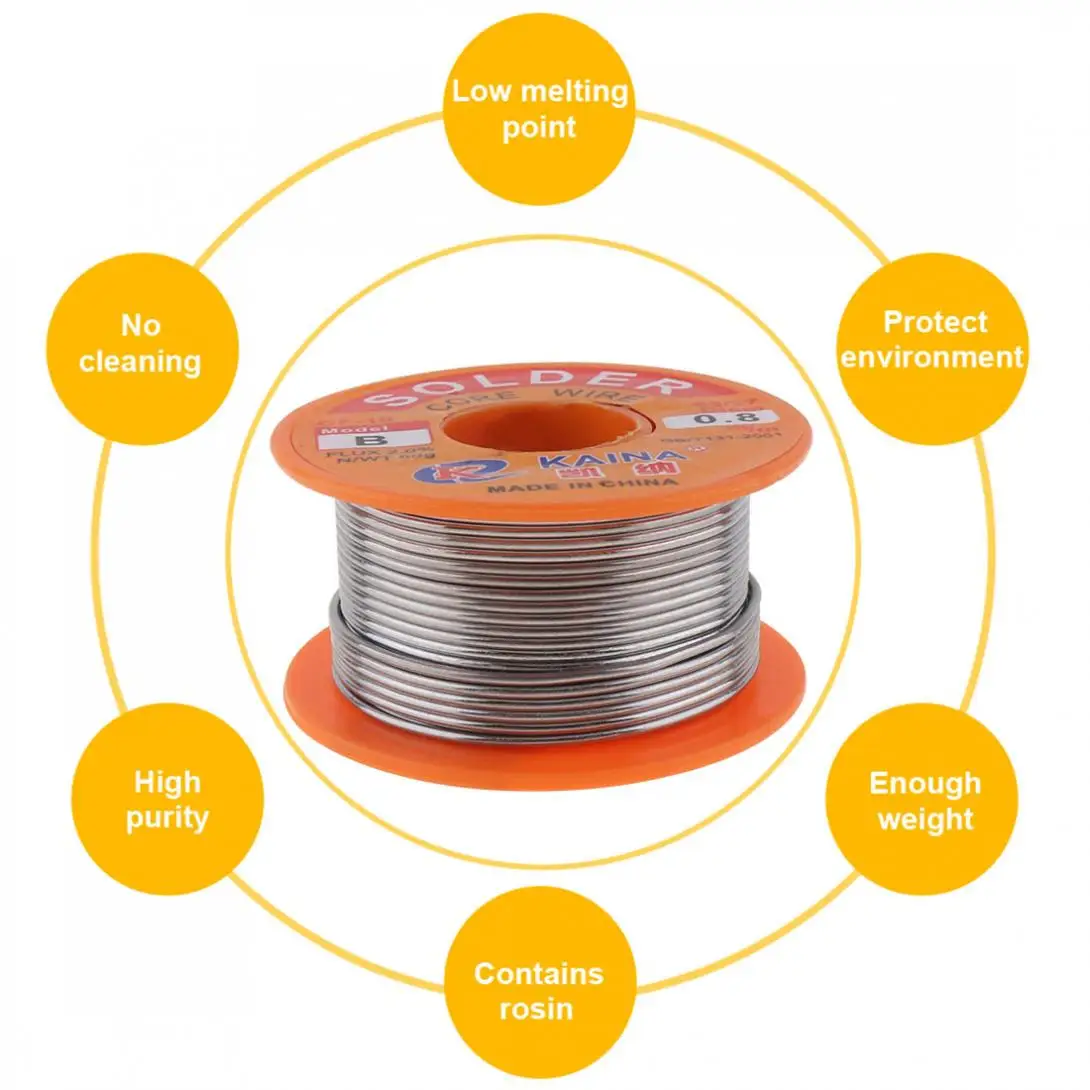 Solder Wire 63/37 50g Tin Clean Rosin Core 0.6/0.8/1.0/1.2/1.5/2.0mm Welding Soldering Iron Reel Flux 2% Soldering Wire